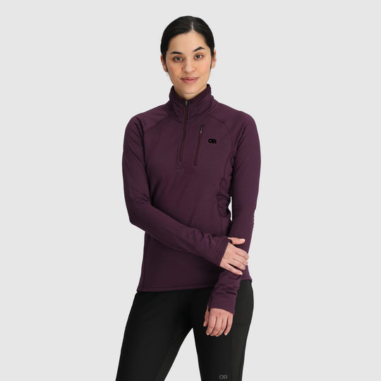Women's Vigor Grid Quarter Zip Long Sleeve Sweater