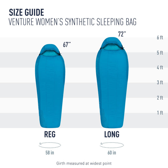 Sac de couchage synthétique Venture VTI 32°F/0°C - Régulier - Femme