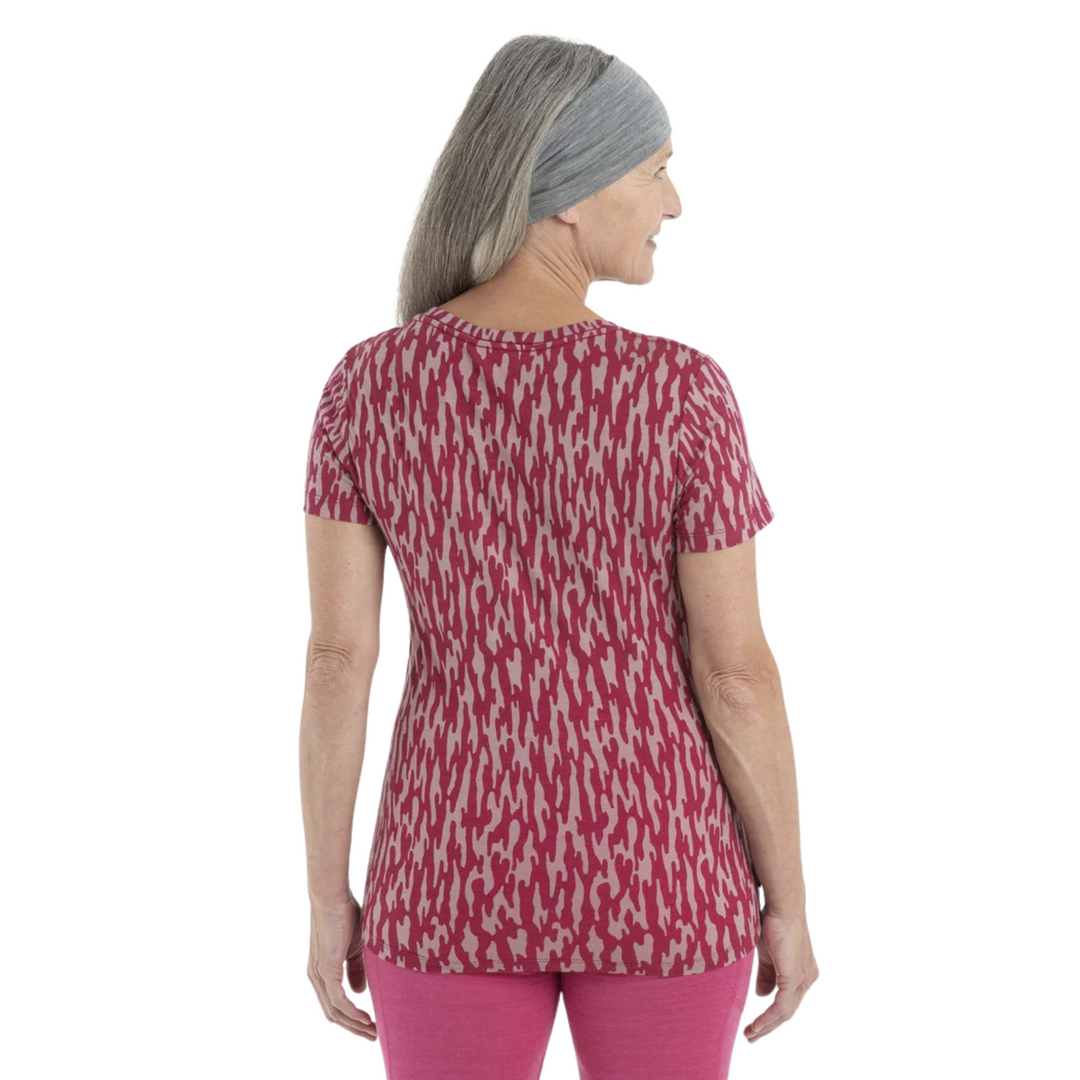 Merino 150 Tech Lite II SS Scoop Glacial Camo Short Sleeve Sweater - Women