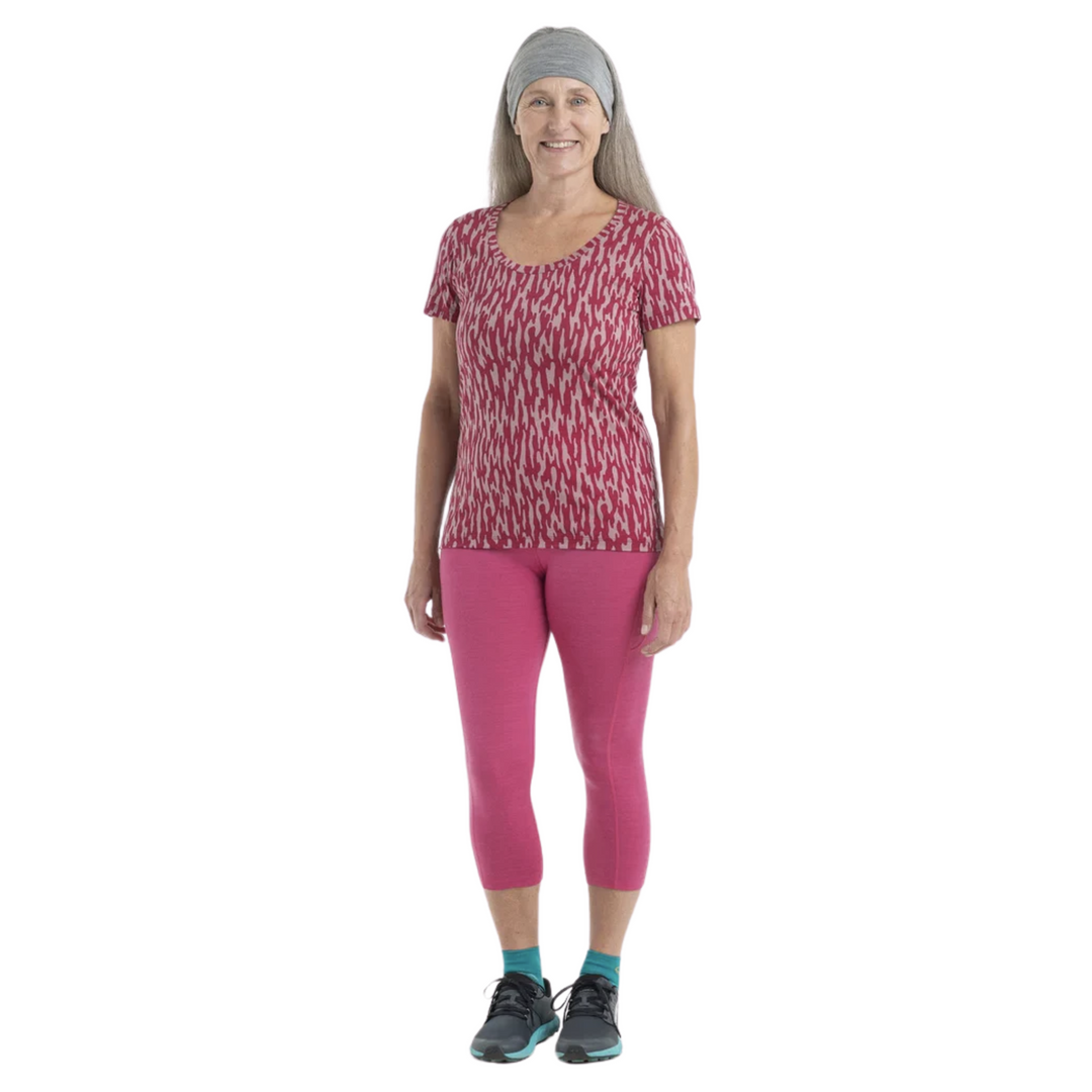 Merino 150 Tech Lite II SS Scoop Glacial Camo Short Sleeve Sweater - Women