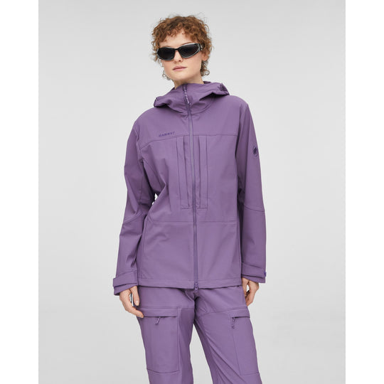 Manteau softshell à capuchon Skintrack SO - Femme - vue portée