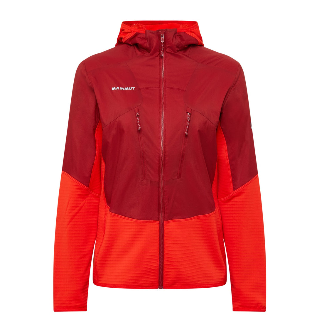 Manteau hybride à capuchon Aenergy ML - Femme dark mammut red-mammut red