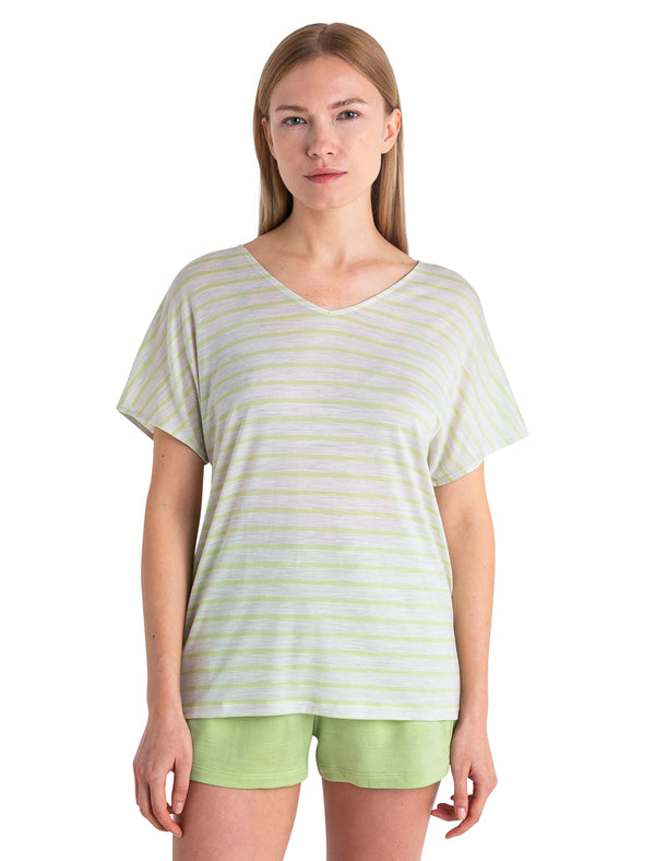 Haut Manches Courtes Merino Drayden Réversible Stripe - Femme