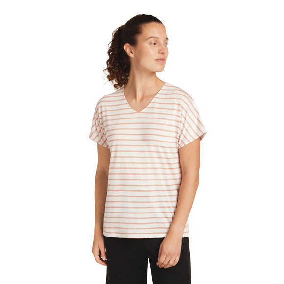 Chandail Manches Courtes Merino Blend Grayden Réversible Stripe - Femme