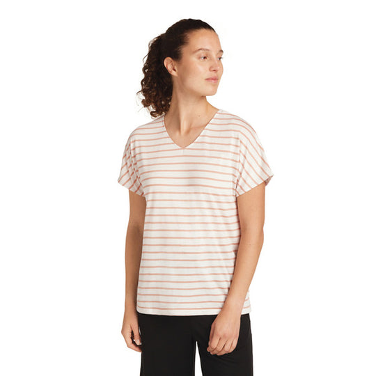 Chandail Manches Courtes Merino Blend Grayden Réversible Stripe - Femme