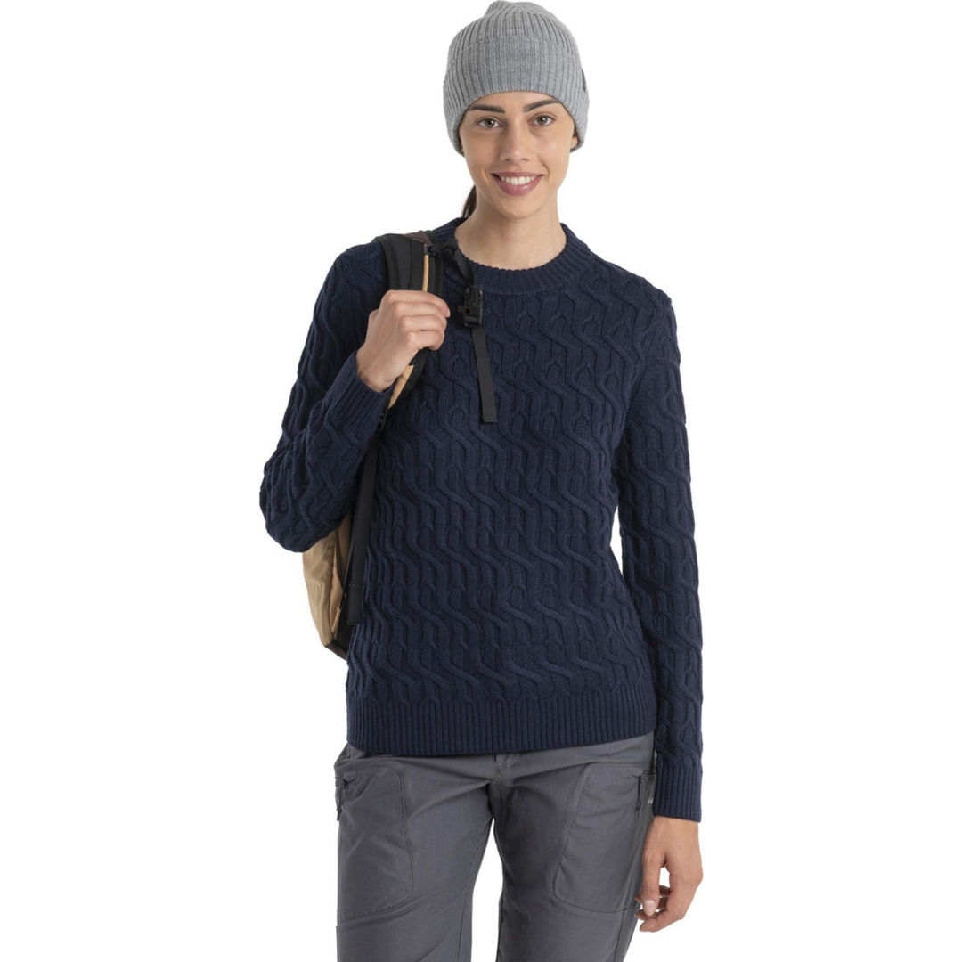 Merino Cable Knit Crewe Sweater - Women's