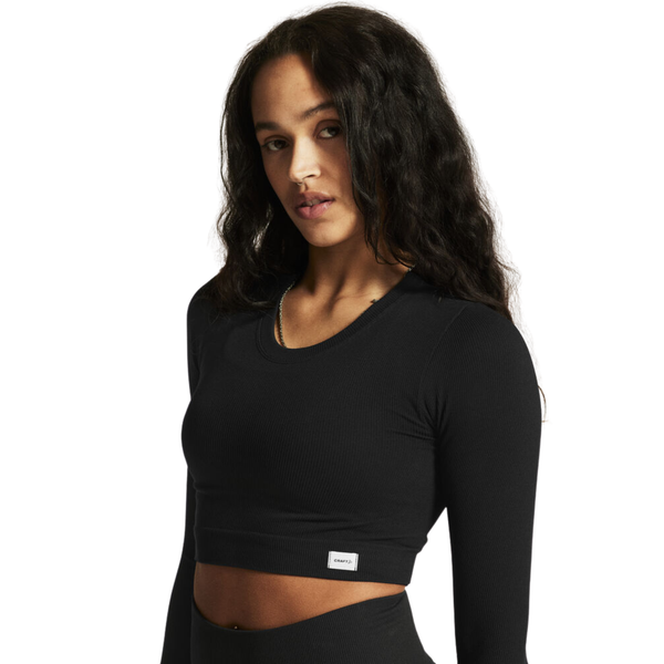 Collective Rib Long-Sleeve Cropped Top - Women's