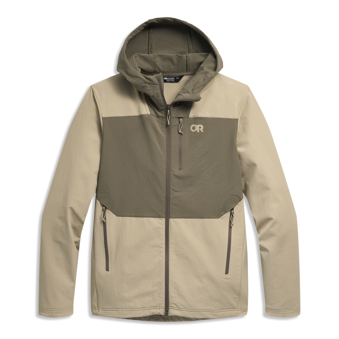 Manteau à capuchon Ulti Softshell - Homme - A'o Khaki/Gravel