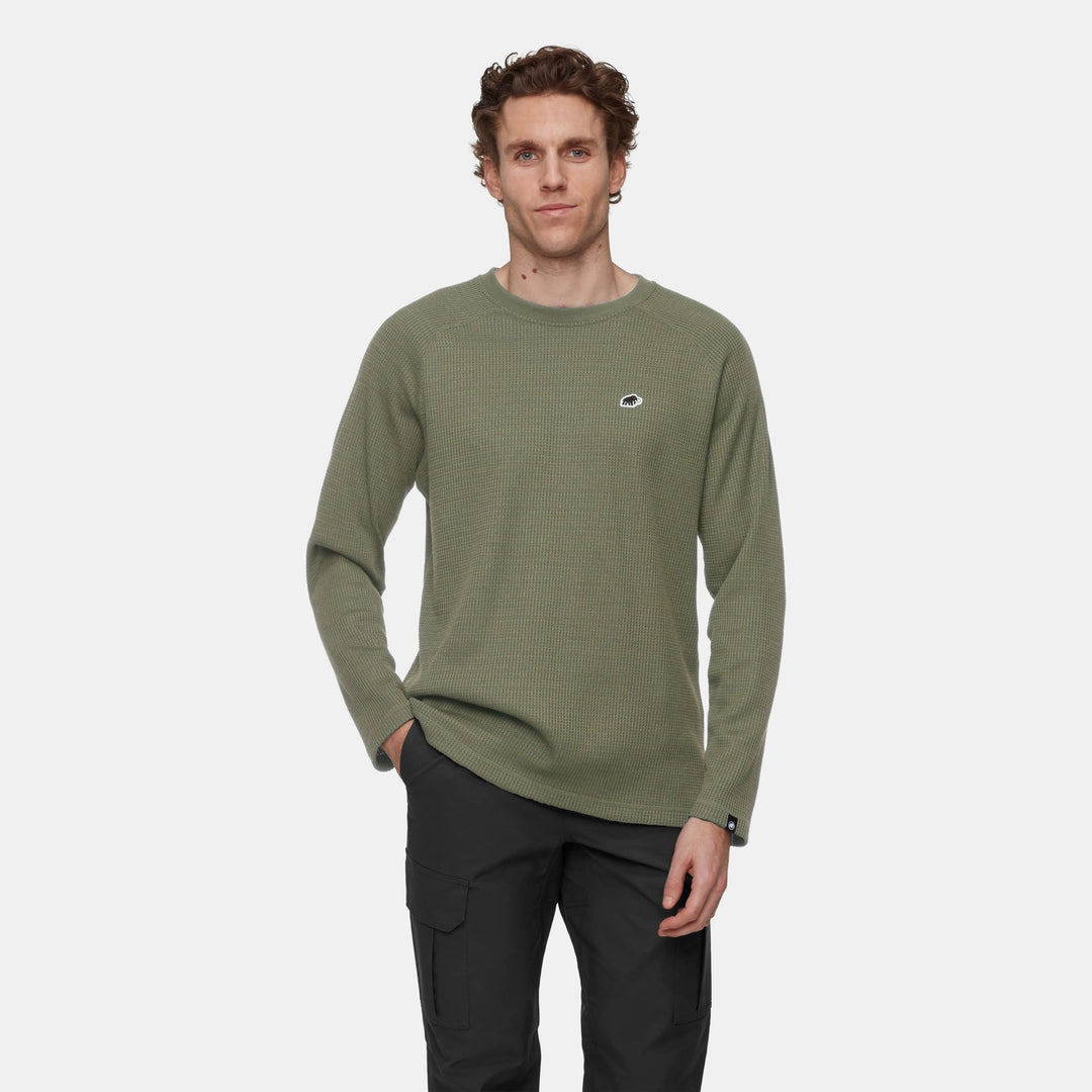 Waffle Long Sleeve Sweater - Men