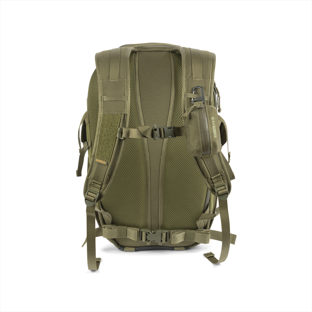 Sac à Dos Mission EXP 25L Olive, vue de dos