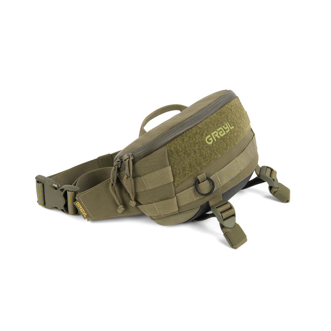Sac de taille Transport 1.5L. Olive, vue de face