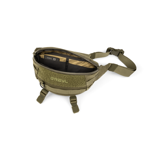 Sac de taille Transport 1.5L. Olive, vue interieur