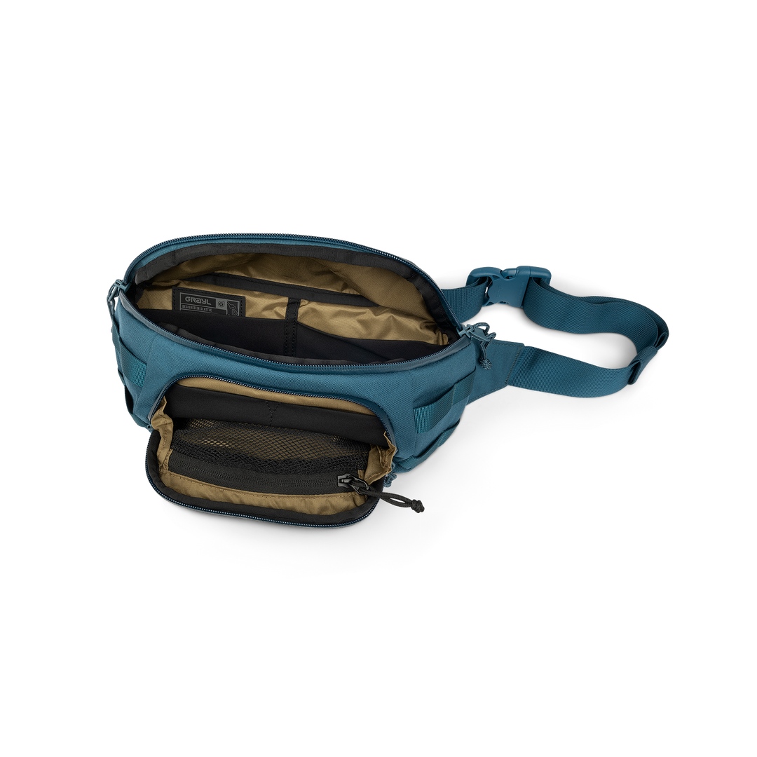 Sac de taille Transport 2L. Wander Blue, vue interieur