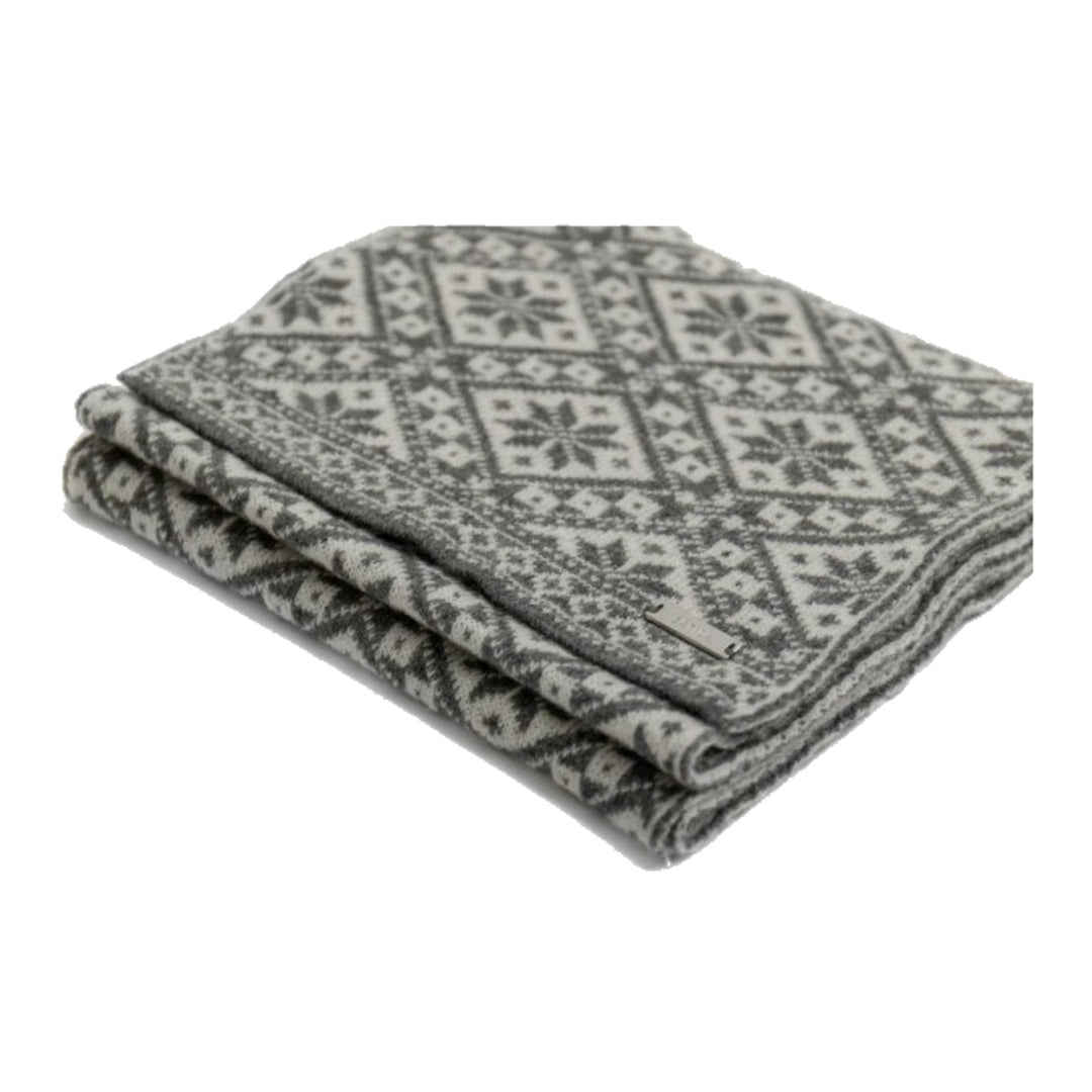 Foulard Granit motif flocon gris - plié