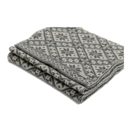 Foulard Granit motif flocon gris - plié
