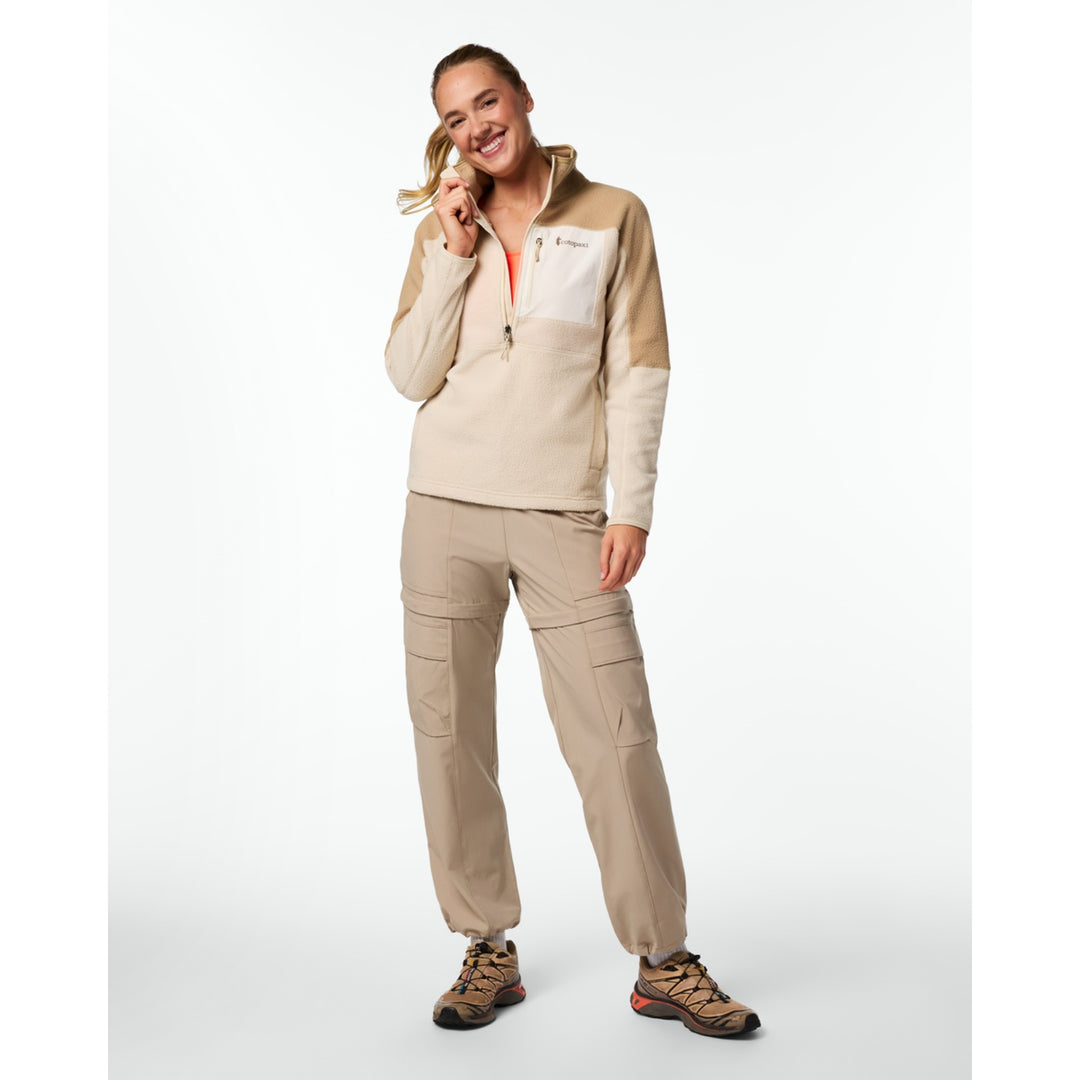 Chandail en polaire demi-zip Abrazo - Femme - Khaki/Cream