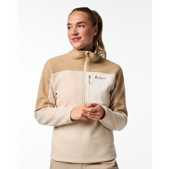 Chandail en polaire demi-zip Abrazo - Femme - Khaki/Cream