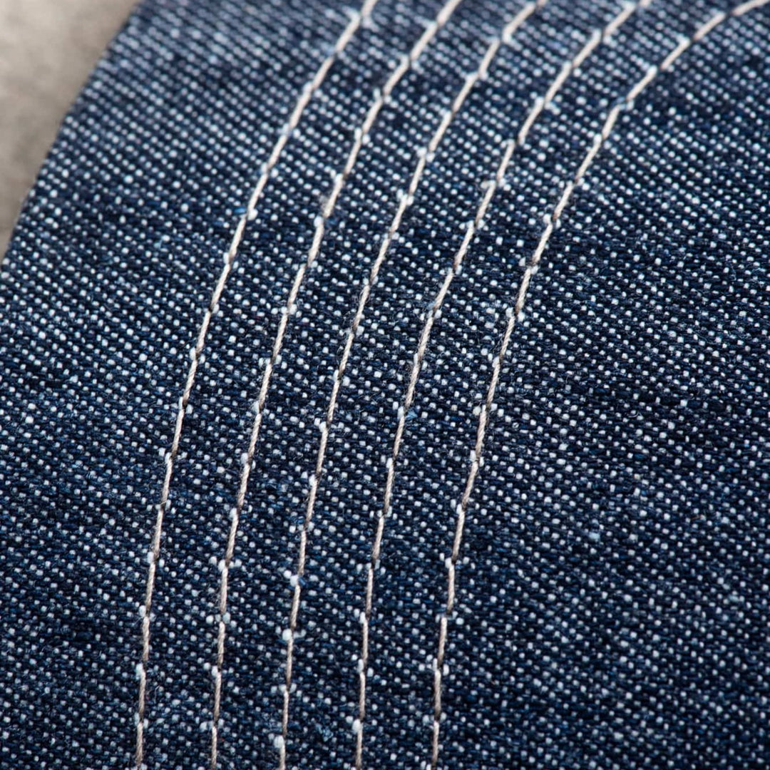 Casquette Keps Dovetail Workwear Denim/Khaki - detail du denim et des surpiqures