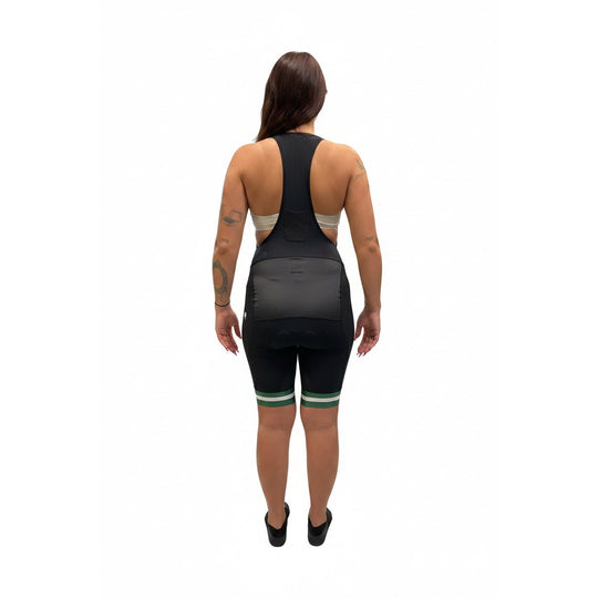 Cuissard à bretelles Sportful Classic Printed - Black/Green/White, porté vue arrière