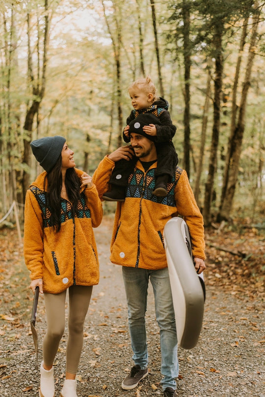 Veste sherpa Orange détail - Petit Montagnard