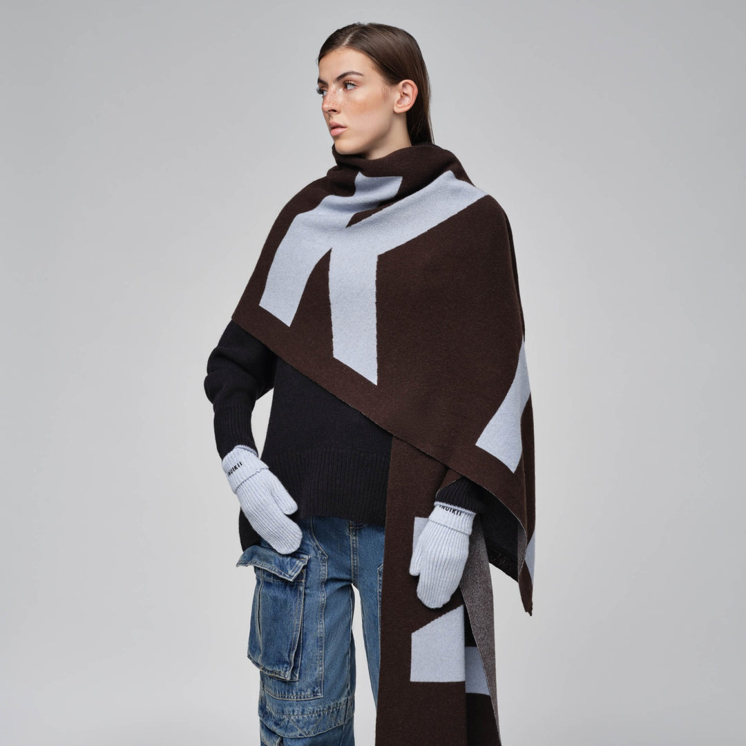 Foulard Jacquard INUIKII porté - vue de côté
