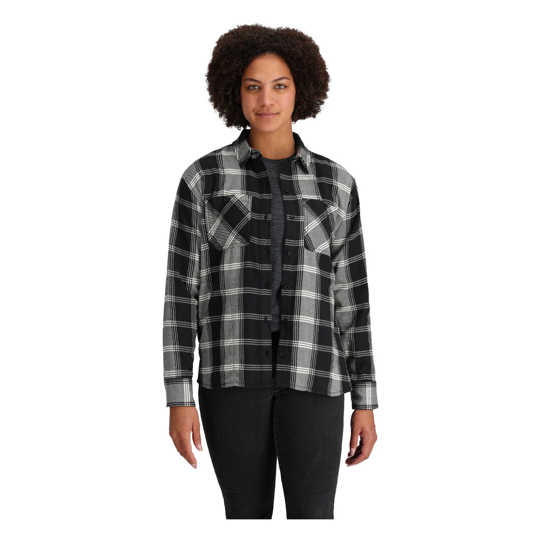 Chemise Feedback Flannel Twill Femme - Black Plaid