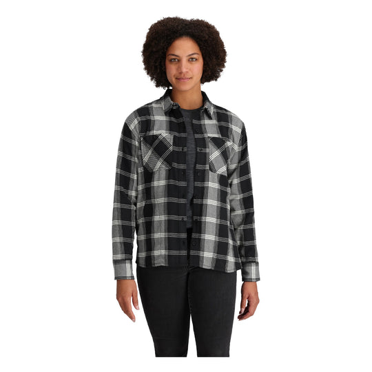 Chemise Feedback Flannel Twill Femme - Black Plaid