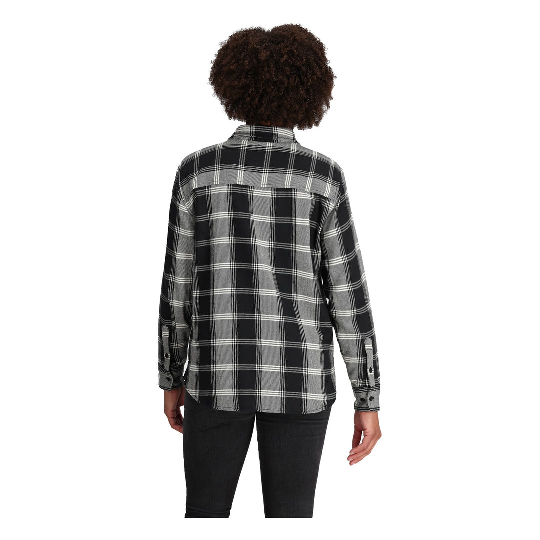 Chemise Feedback Flannel Twill Femme - Black Plaid - vue arriere