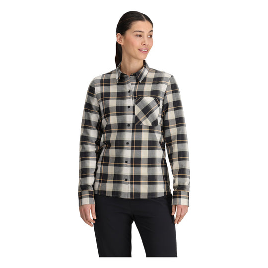 Chemise en flanelle Ravenna femme - Black/Oyster Plaid - vue avant