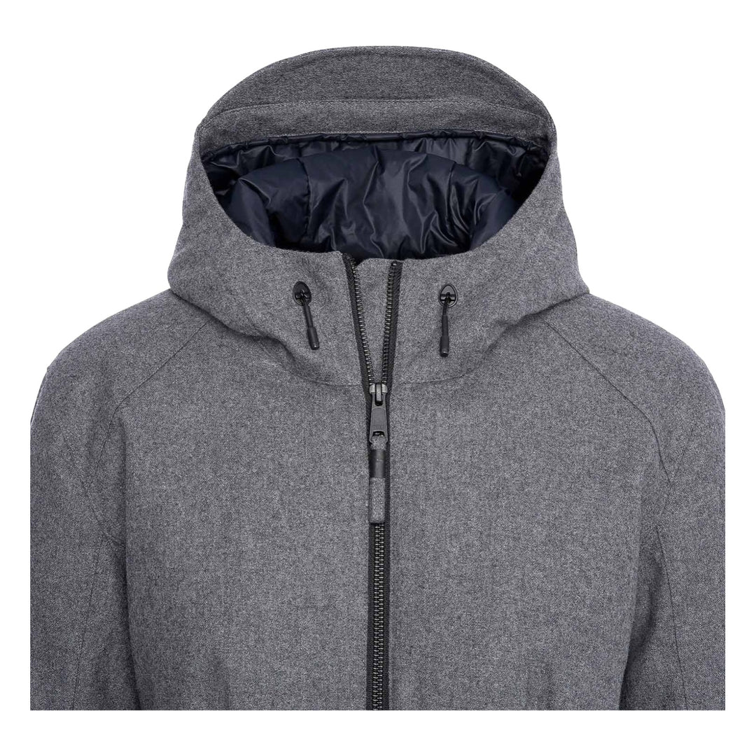 Parka isolée en laine laminée Alchemy Equipment - détail du capuchon