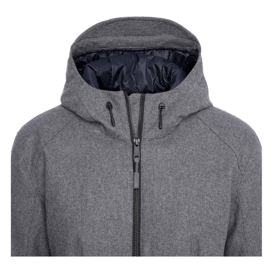 Parka isolée en laine laminée Alchemy Equipment - détail du capuchon
