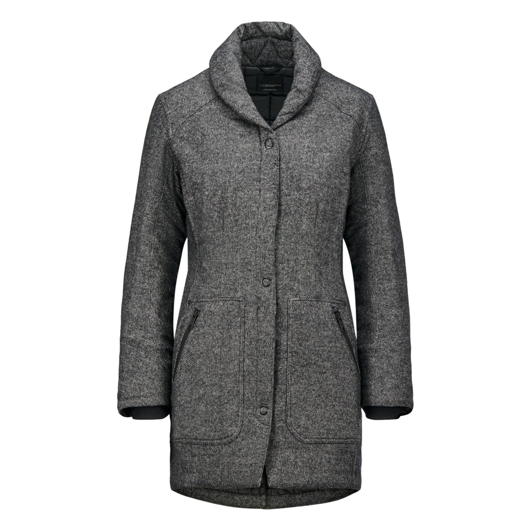 Manteau isolé à col châle Alchemy Equipment tweed charcoal - vue avant