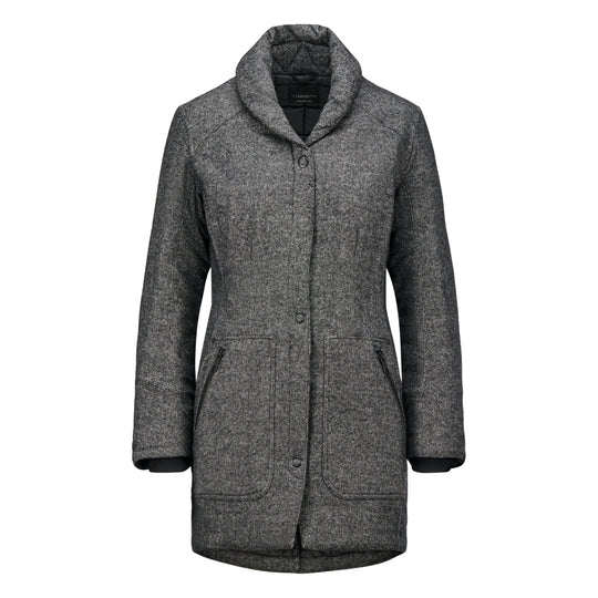 Manteau isolé à col châle Alchemy Equipment tweed charcoal - vue avant