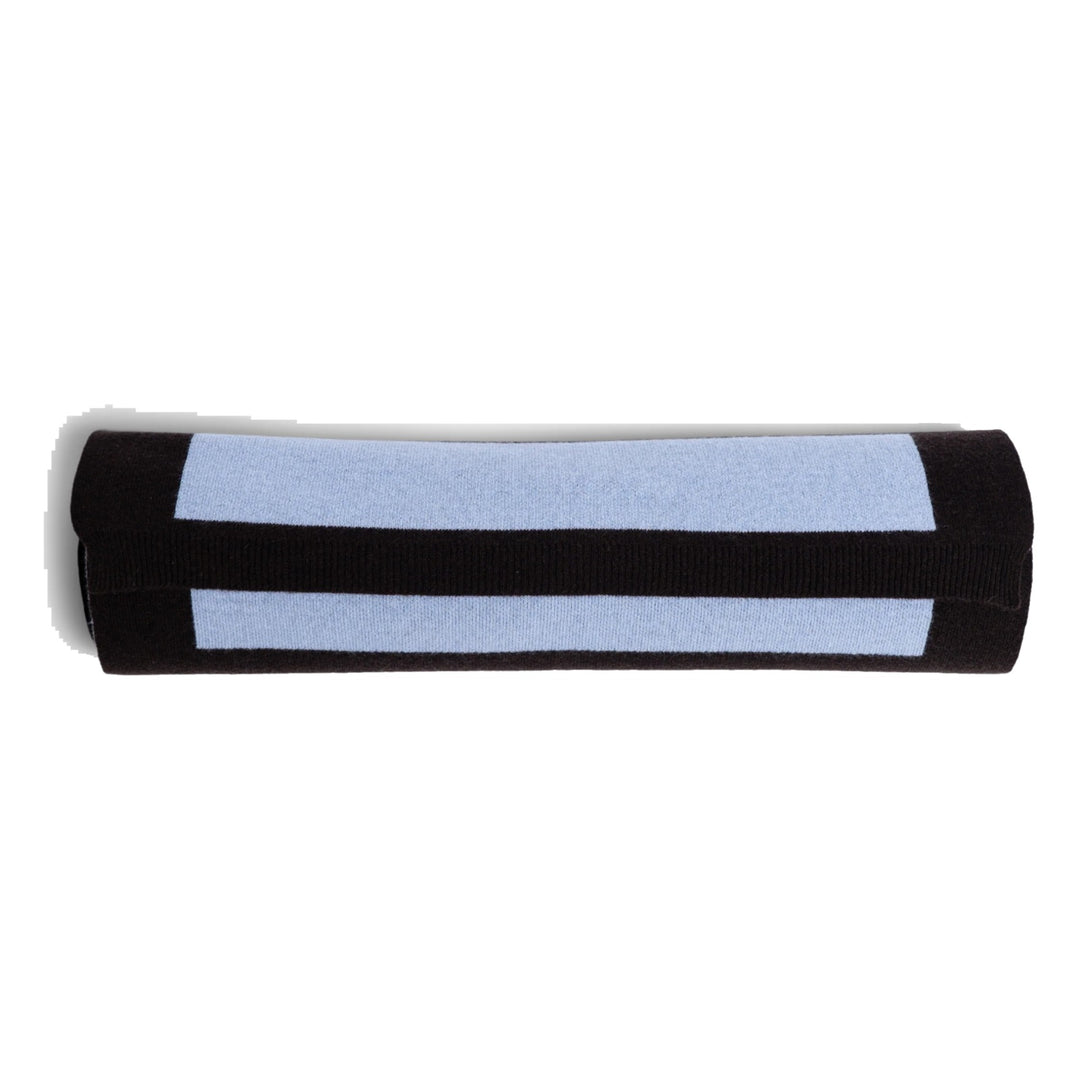 Foulard Jacquard INUIKII brun foncé et bleu - roulé